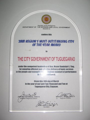 2001 Reg'l. Outstanding City of the Year